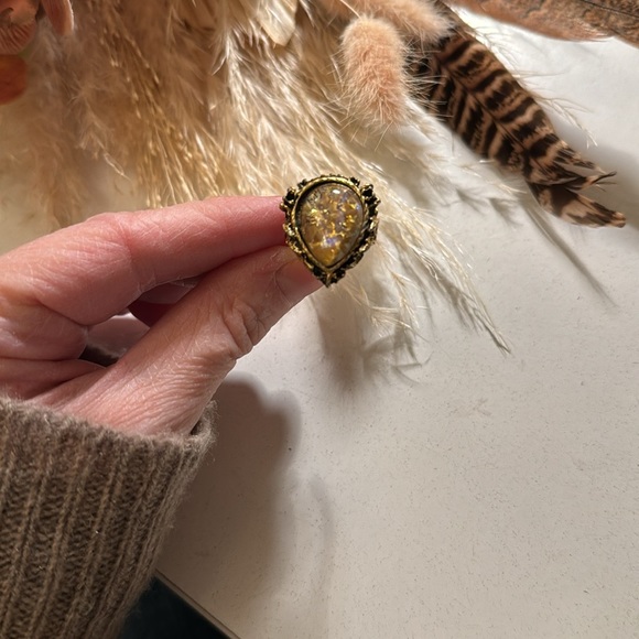FREE PEOPLE adjustable tigers eye gold ring ✨ - Picture 3 of 4